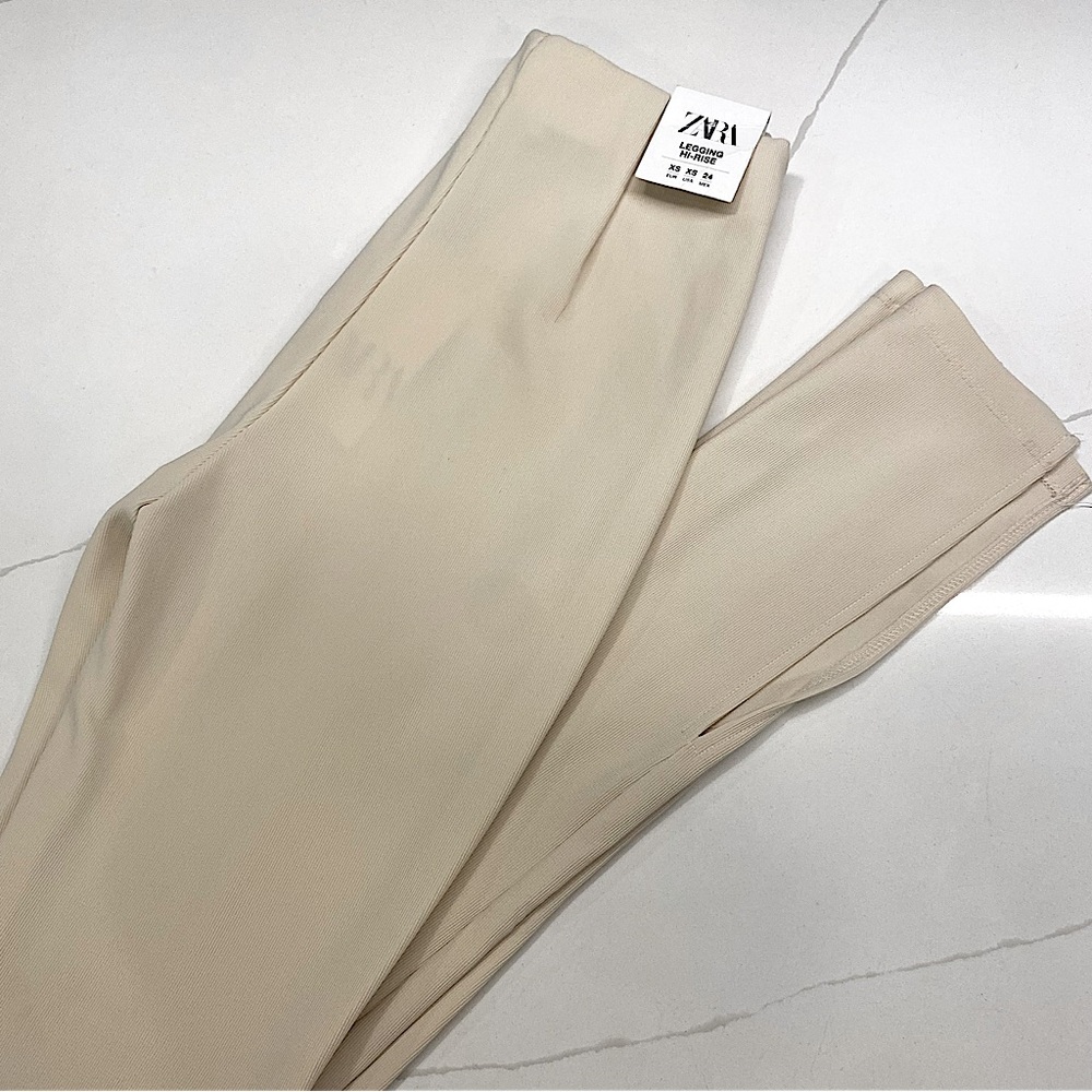 Zara high rise slit flare legging